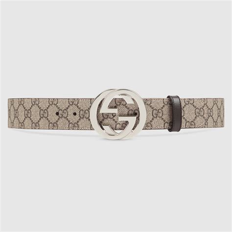 sneeze belt gucci supreme|GG Supreme Beige Belt With Silver G Buckle .